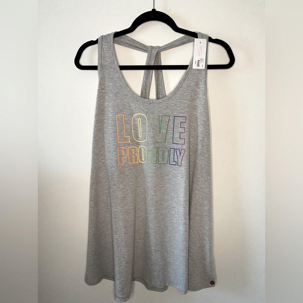 Lane Bryant - Gray Sleeveless Top with Rainbow Print